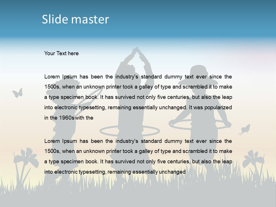 Girls Playing Hula Hoops PowerPoint Template