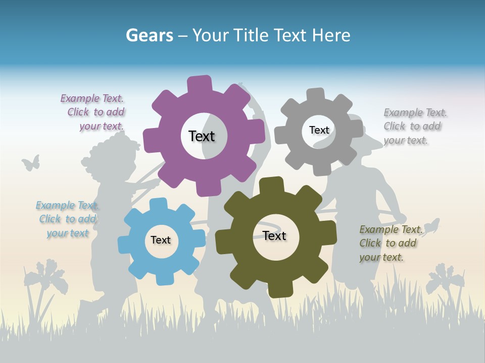 Girls Playing Hula Hoops PowerPoint Template