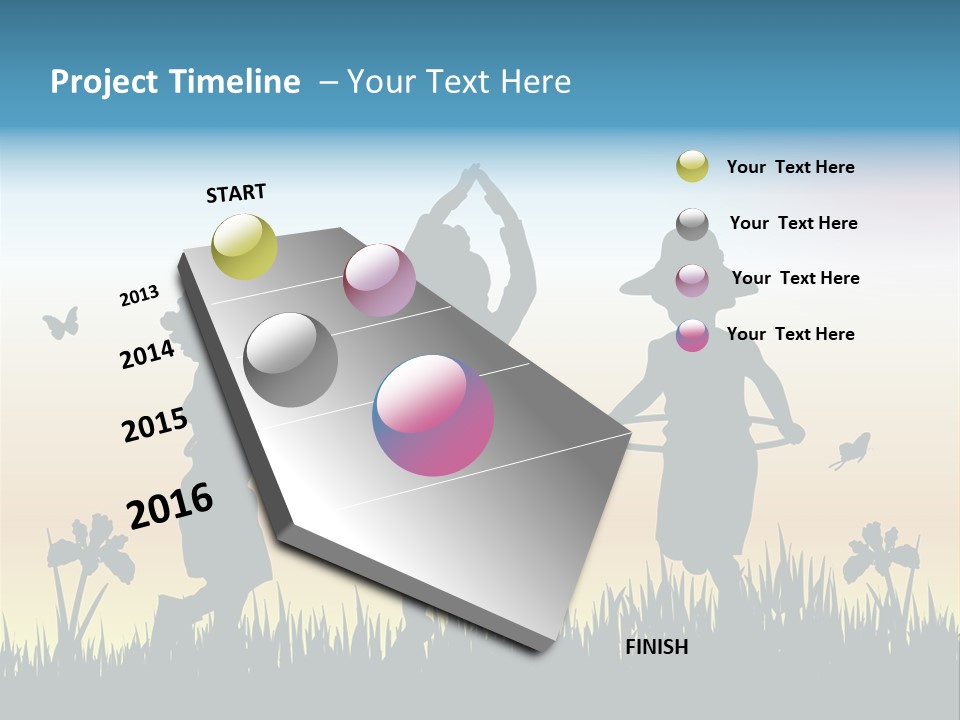 Girls Playing Hula Hoops PowerPoint Template