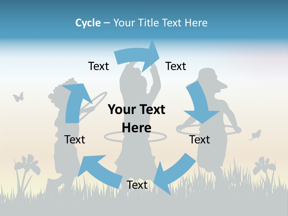 Girls Playing Hula Hoops PowerPoint Template