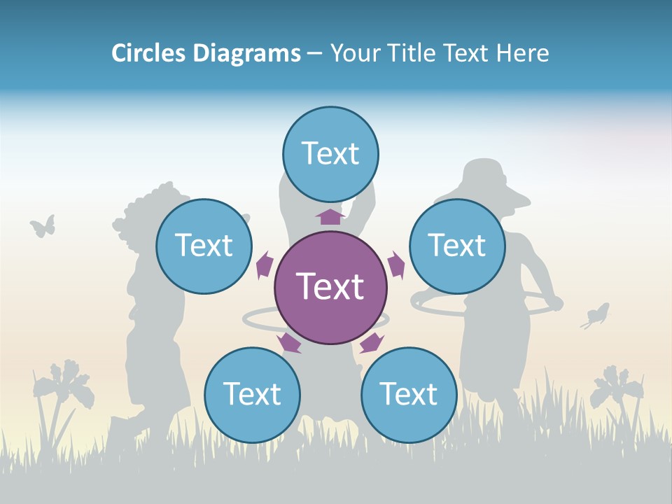 Girls Playing Hula Hoops PowerPoint Template