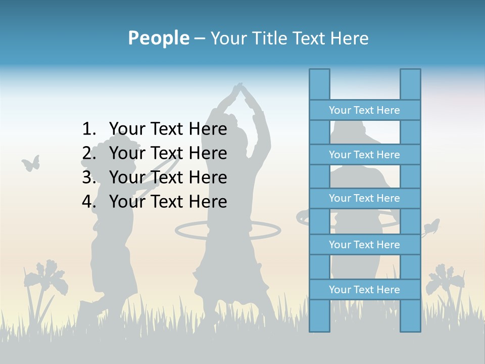 Girls Playing Hula Hoops PowerPoint Template