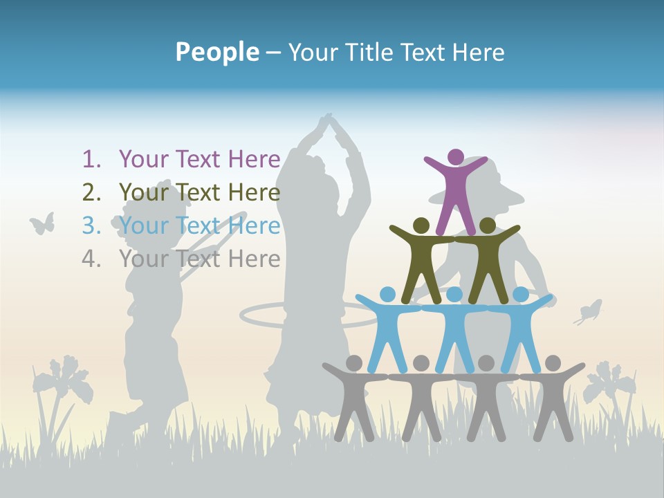 Girls Playing Hula Hoops PowerPoint Template