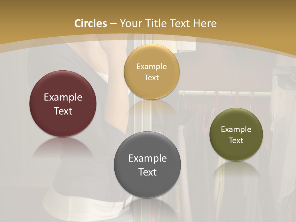 Young Woman Standing At Wardrobe. She Thinking What Get Dressed. PowerPoint Template