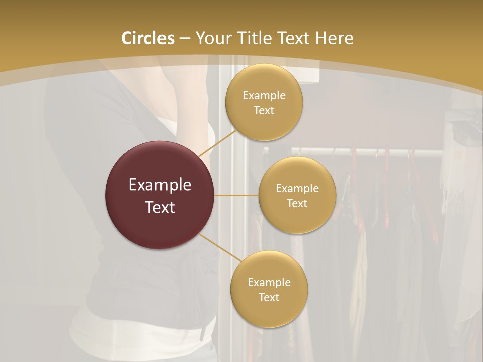 Young Woman Standing At Wardrobe. She Thinking What Get Dressed. PowerPoint Template