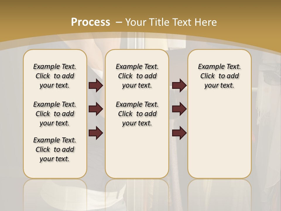 Young Woman Standing At Wardrobe. She Thinking What Get Dressed. PowerPoint Template