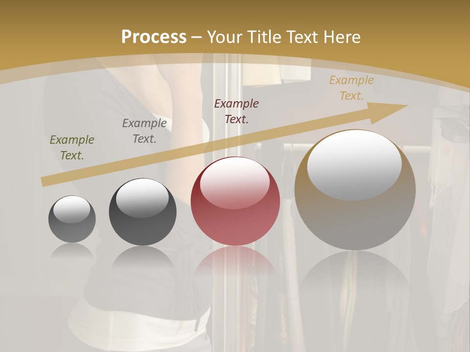 Young Woman Standing At Wardrobe. She Thinking What Get Dressed. PowerPoint Template