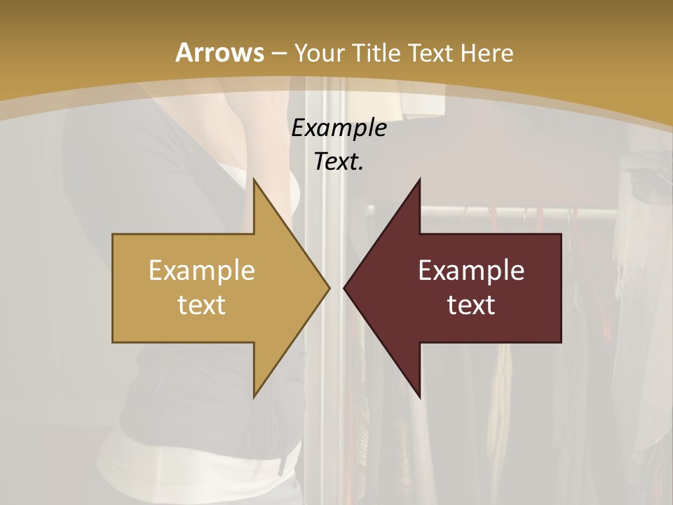 Young Woman Standing At Wardrobe. She Thinking What Get Dressed. PowerPoint Template