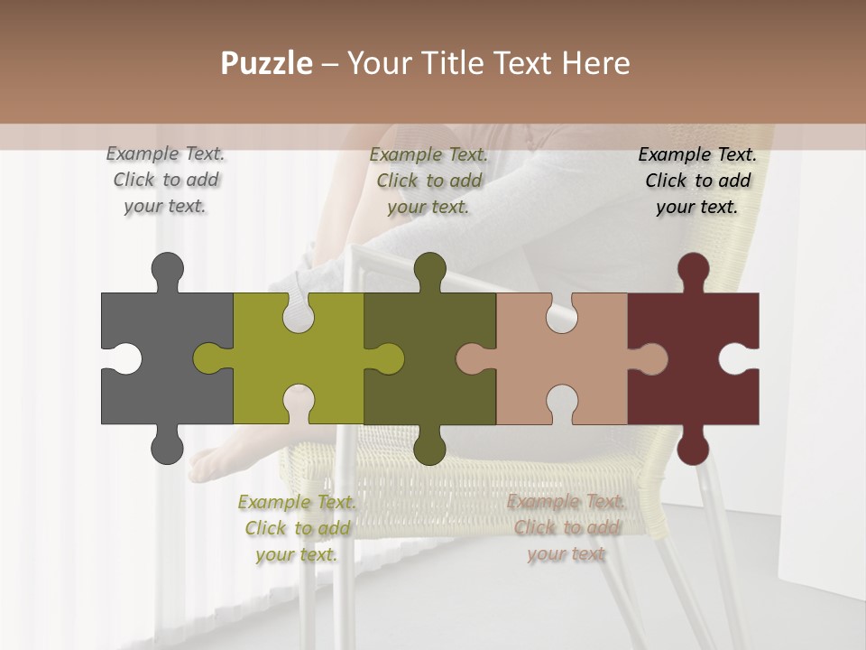 A Woman Sitting In A Chair With Her Legs Crossed PowerPoint Template