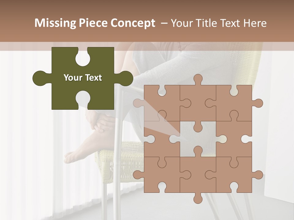 A Woman Sitting In A Chair With Her Legs Crossed PowerPoint Template