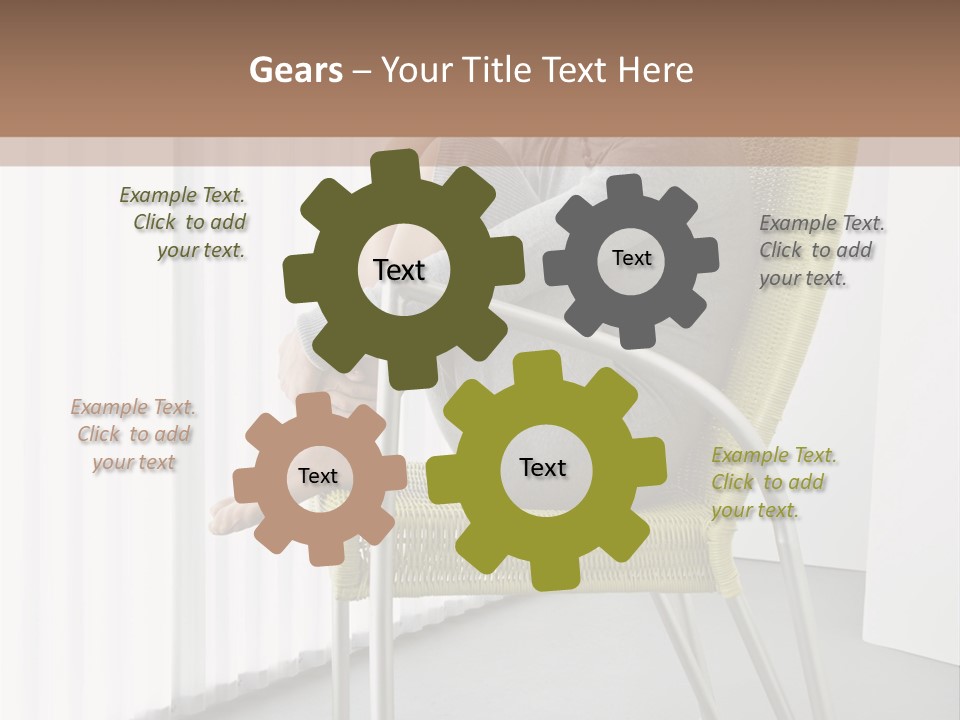 A Woman Sitting In A Chair With Her Legs Crossed PowerPoint Template