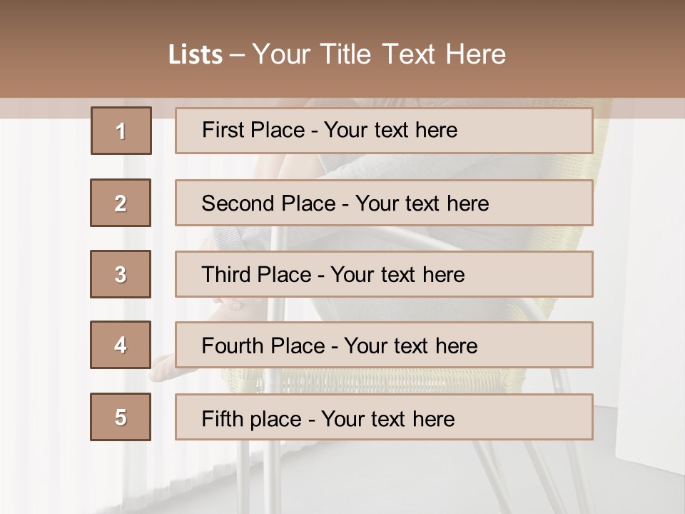 A Woman Sitting In A Chair With Her Legs Crossed PowerPoint Template