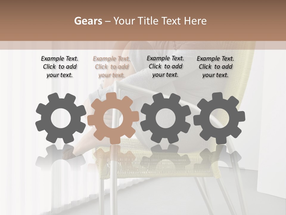 A Woman Sitting In A Chair With Her Legs Crossed PowerPoint Template