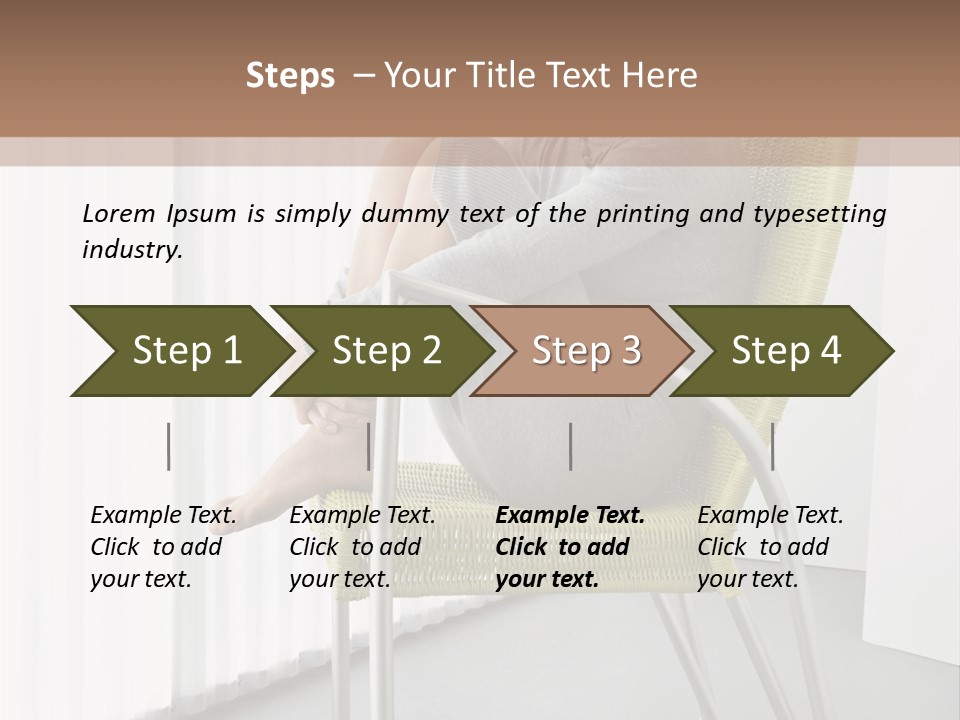 A Woman Sitting In A Chair With Her Legs Crossed PowerPoint Template