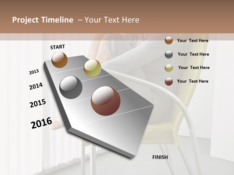 A Woman Sitting In A Chair With Her Legs Crossed PowerPoint Template