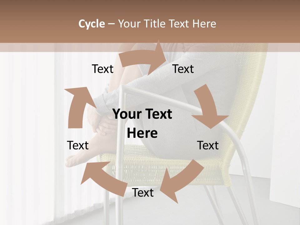 A Woman Sitting In A Chair With Her Legs Crossed PowerPoint Template