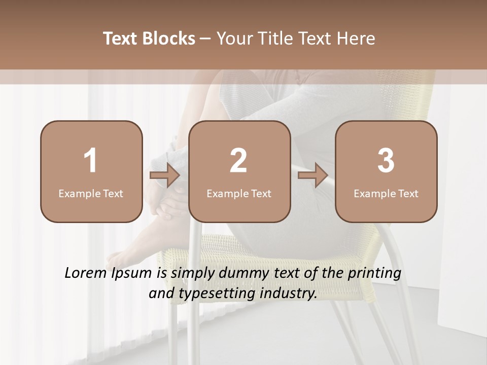 A Woman Sitting In A Chair With Her Legs Crossed PowerPoint Template