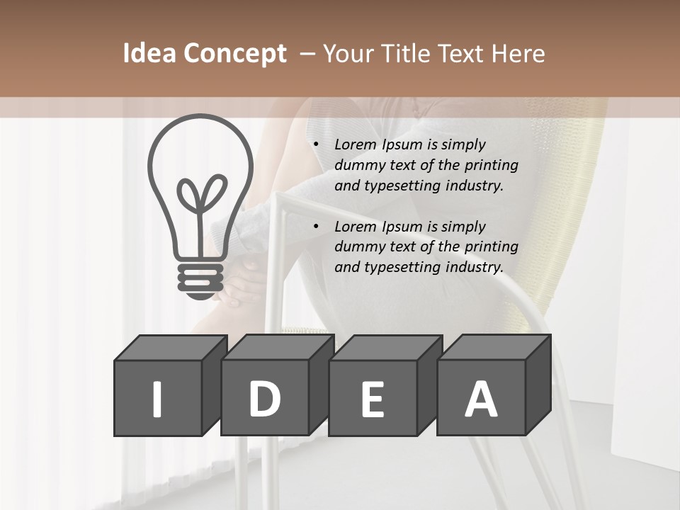 A Woman Sitting In A Chair With Her Legs Crossed PowerPoint Template