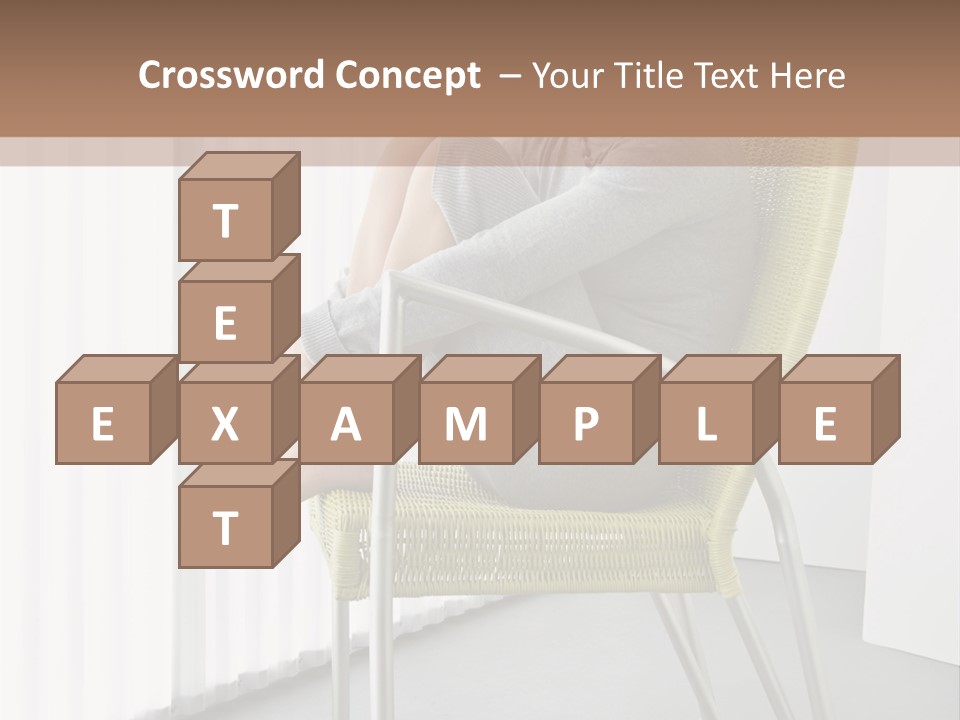 A Woman Sitting In A Chair With Her Legs Crossed PowerPoint Template