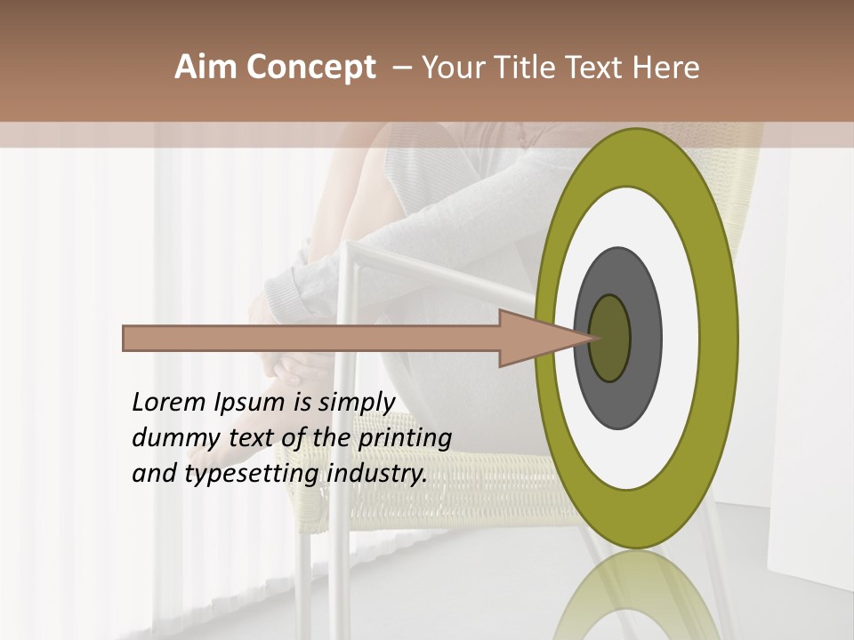 A Woman Sitting In A Chair With Her Legs Crossed PowerPoint Template