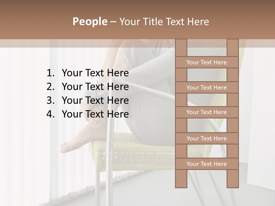 A Woman Sitting In A Chair With Her Legs Crossed PowerPoint Template