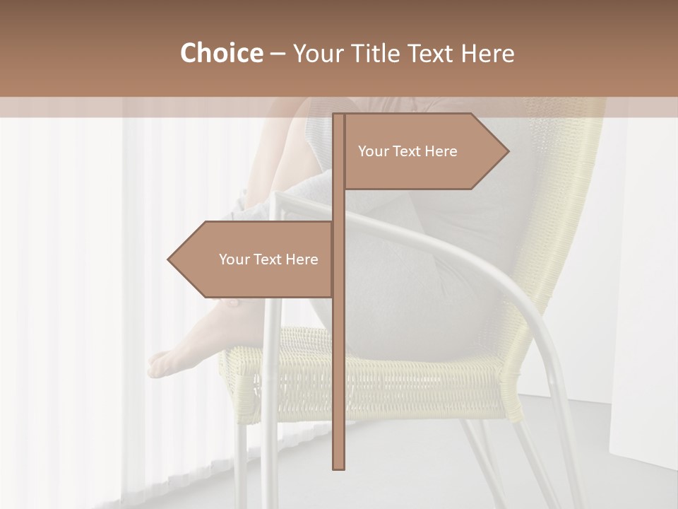 A Woman Sitting In A Chair With Her Legs Crossed PowerPoint Template