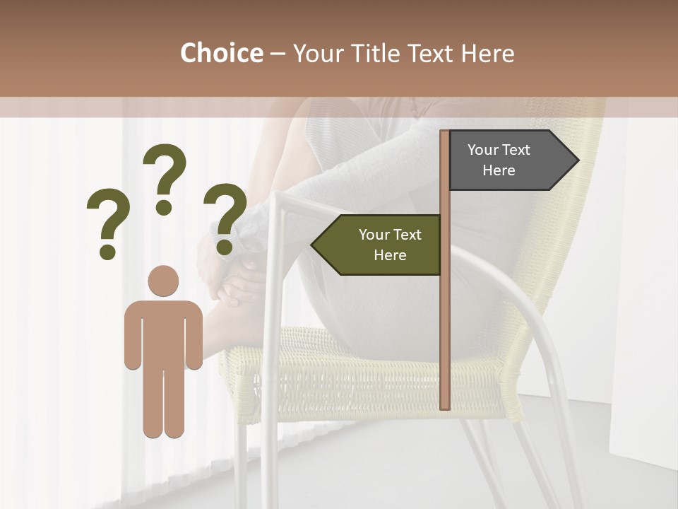 A Woman Sitting In A Chair With Her Legs Crossed PowerPoint Template