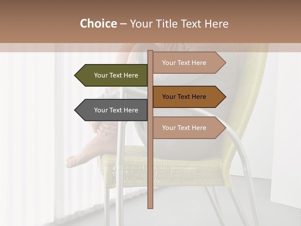 A Woman Sitting In A Chair With Her Legs Crossed PowerPoint Template