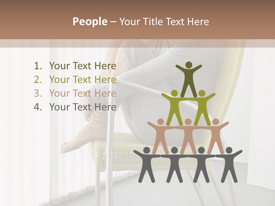 A Woman Sitting In A Chair With Her Legs Crossed PowerPoint Template