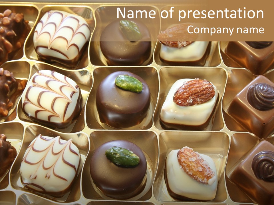 An Array Of Chocolates. PowerPoint Template