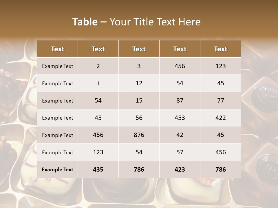 An Array Of Chocolates. PowerPoint Template