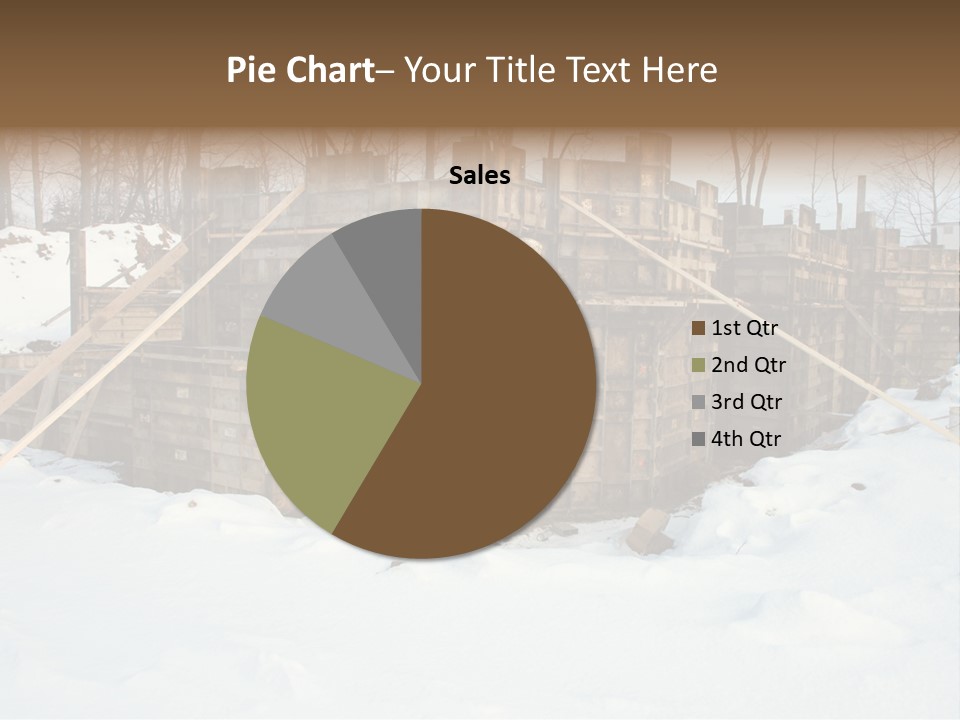 New Home Construction Site In The Winter, With Snow In The Foreground And Woods In The Background PowerPoint Template