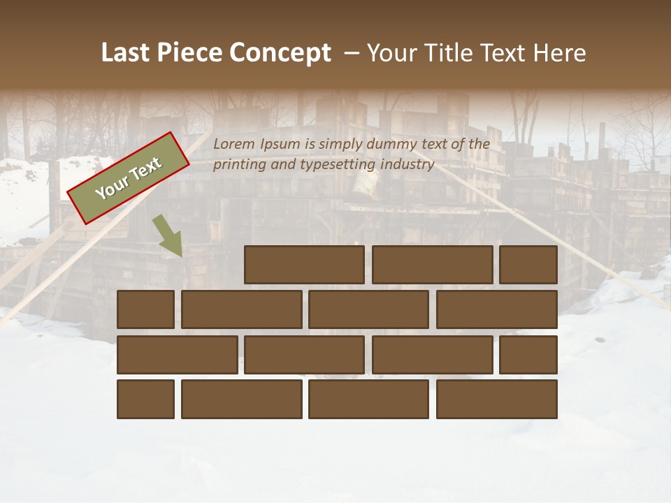 New Home Construction Site In The Winter, With Snow In The Foreground And Woods In The Background PowerPoint Template
