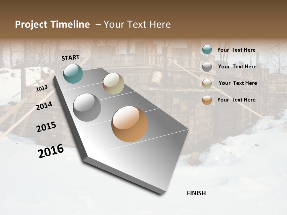 New Home Construction Site In The Winter, With Snow In The Foreground And Woods In The Background PowerPoint Template