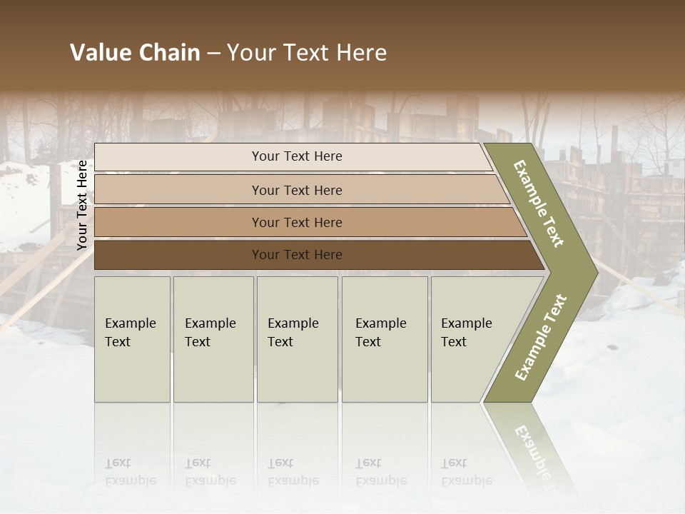 New Home Construction Site In The Winter, With Snow In The Foreground And Woods In The Background PowerPoint Template