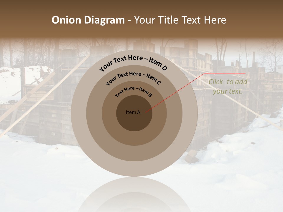 New Home Construction Site In The Winter, With Snow In The Foreground And Woods In The Background PowerPoint Template
