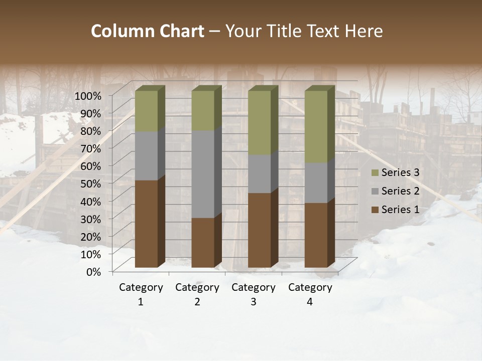 New Home Construction Site In The Winter, With Snow In The Foreground And Woods In The Background PowerPoint Template
