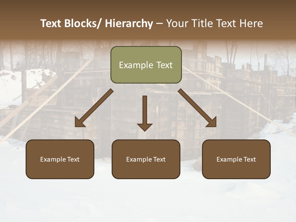 New Home Construction Site In The Winter, With Snow In The Foreground And Woods In The Background PowerPoint Template