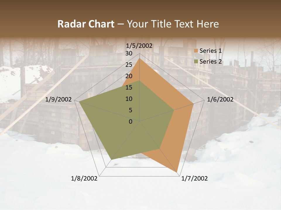 New Home Construction Site In The Winter, With Snow In The Foreground And Woods In The Background PowerPoint Template