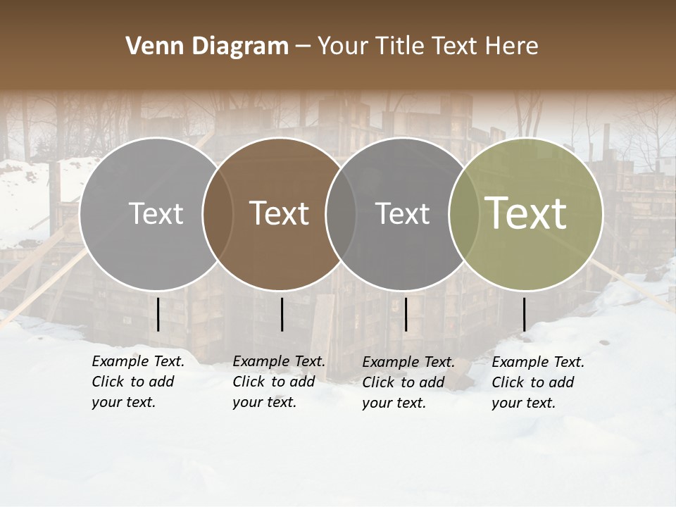 New Home Construction Site In The Winter, With Snow In The Foreground And Woods In The Background PowerPoint Template