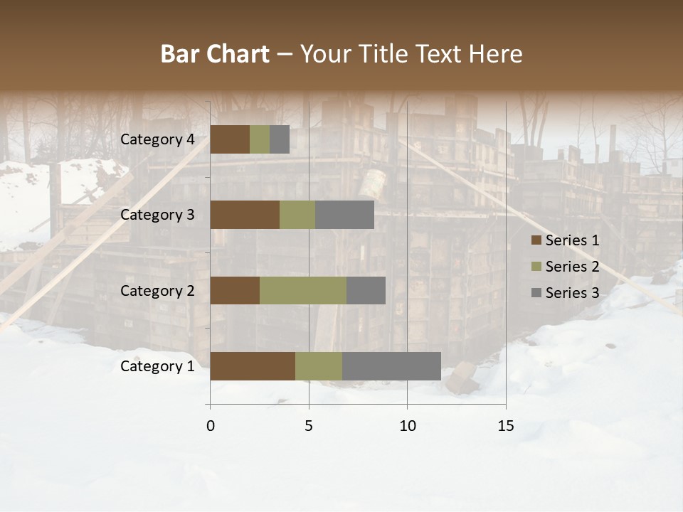 New Home Construction Site In The Winter, With Snow In The Foreground And Woods In The Background PowerPoint Template