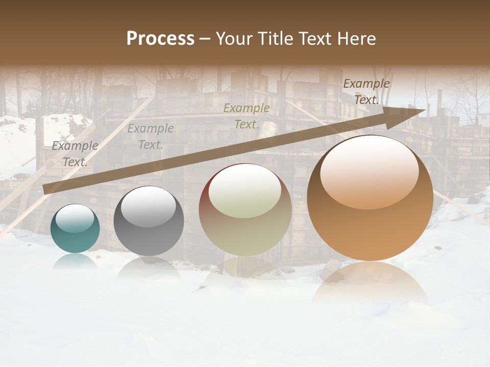 New Home Construction Site In The Winter, With Snow In The Foreground And Woods In The Background PowerPoint Template