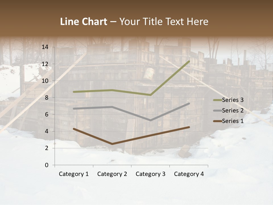 New Home Construction Site In The Winter, With Snow In The Foreground And Woods In The Background PowerPoint Template
