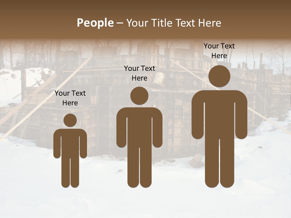 New Home Construction Site In The Winter, With Snow In The Foreground And Woods In The Background PowerPoint Template