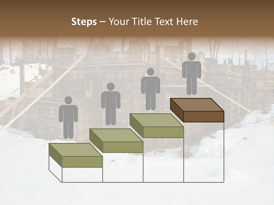 New Home Construction Site In The Winter, With Snow In The Foreground And Woods In The Background PowerPoint Template