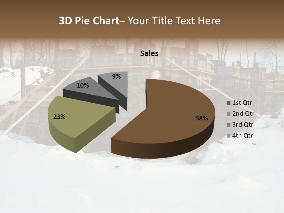 New Home Construction Site In The Winter, With Snow In The Foreground And Woods In The Background PowerPoint Template