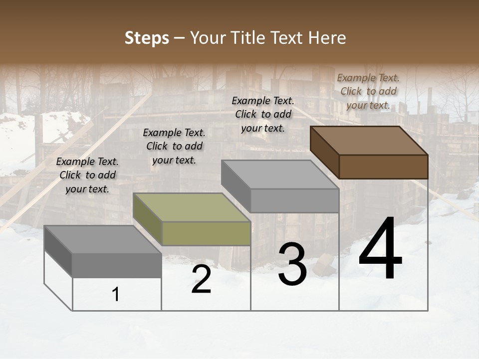 New Home Construction Site In The Winter, With Snow In The Foreground And Woods In The Background PowerPoint Template