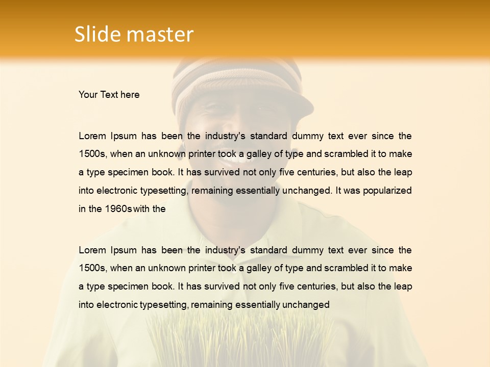 A Man Holding A Box Of Grass Powerpoint Template PowerPoint Template