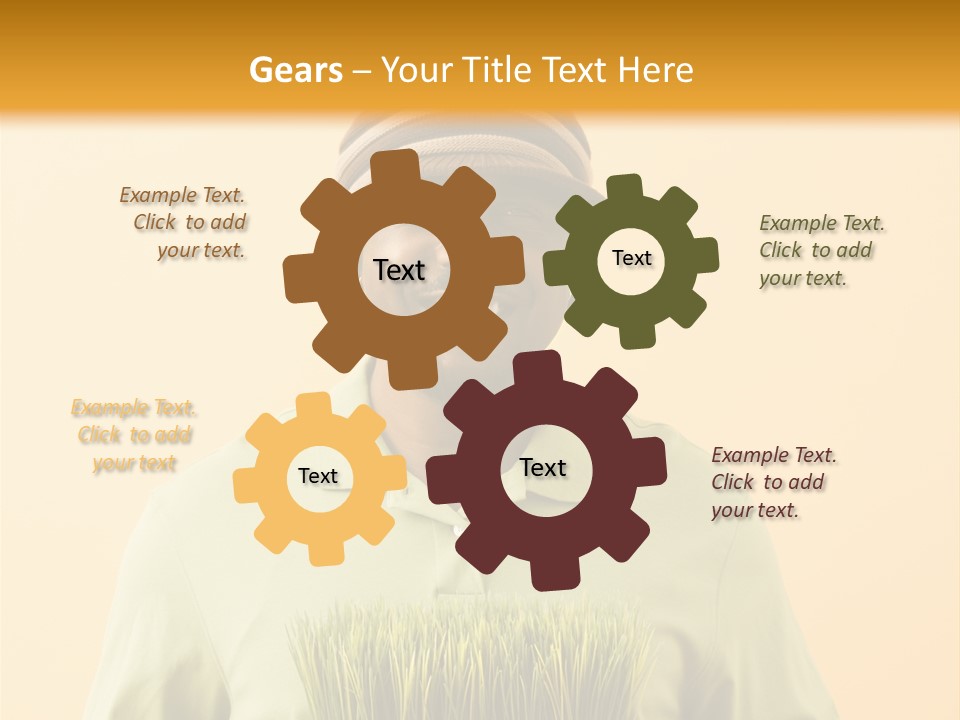 A Man Holding A Box Of Grass Powerpoint Template PowerPoint Template