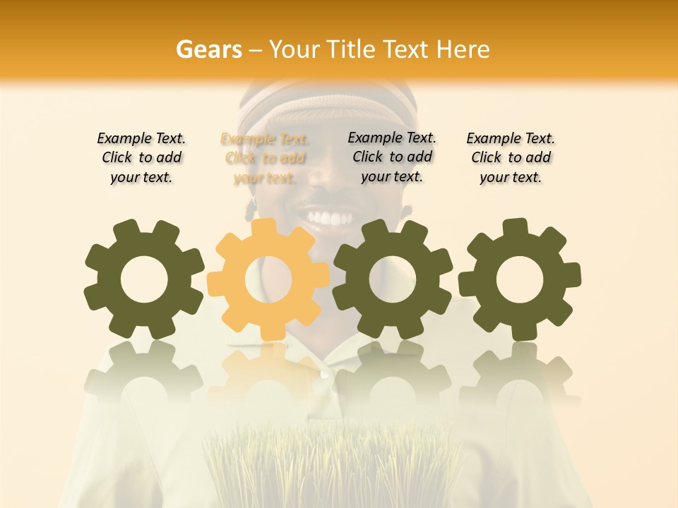 A Man Holding A Box Of Grass Powerpoint Template PowerPoint Template